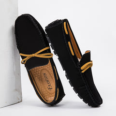 Lichte synthetisch suède loafers voor heren, Beige