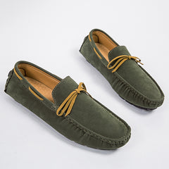 Lichte synthetisch suède loafers voor heren, Zwart