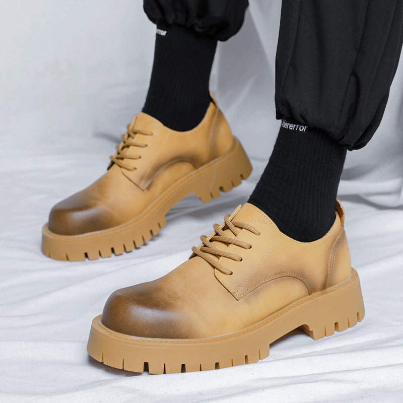 Casual platform loafers in echt leer voor heren