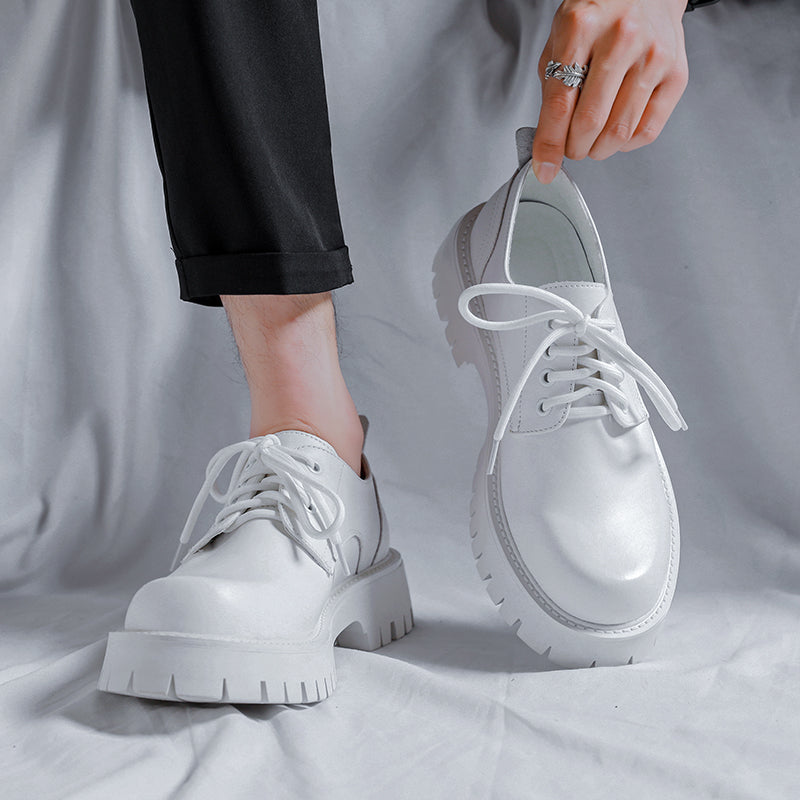 Casual platform loafers in echt leer voor heren