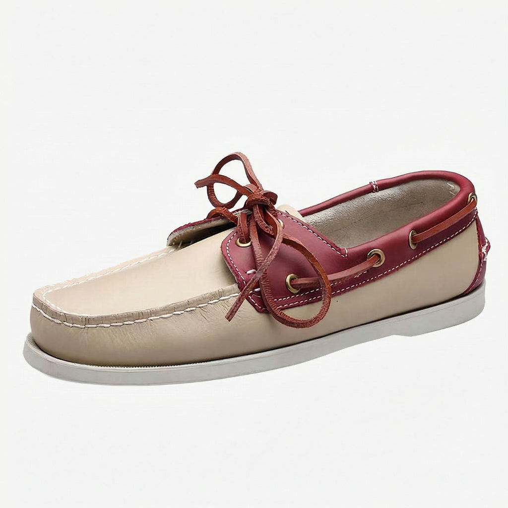 Leren bootschoenen met veters voor heren
