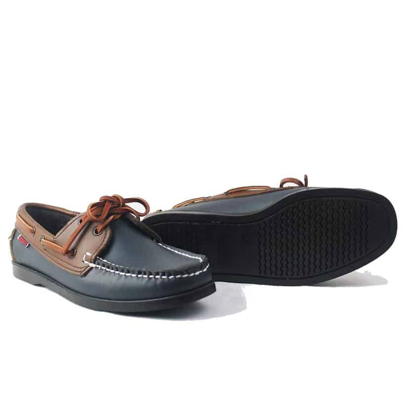 Donkerblauwe bootmocassins voor heren