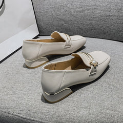 Elegante loafers met blokhak, Wit
