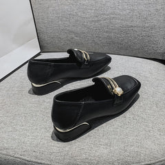 Elegante loafers met blokhak, Zwart