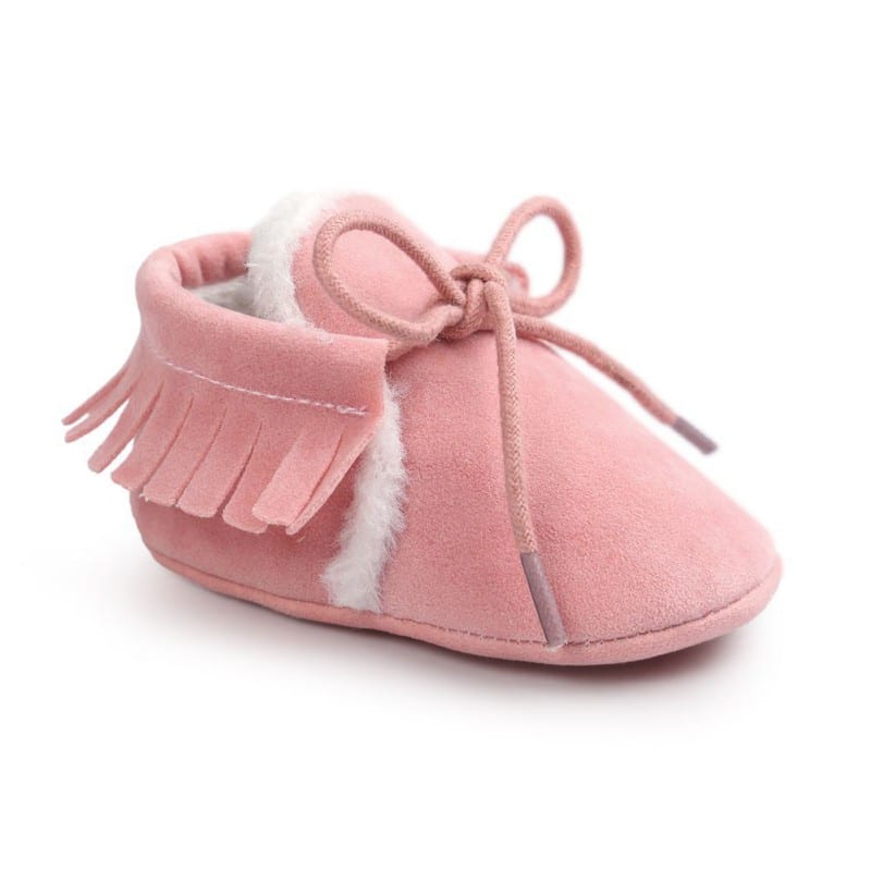 Mocassin voor babymeisje met wintersuède-effect