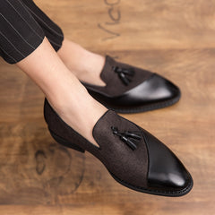 Tweekleurige kwastjesloafers met contrasterend effect, Zwart