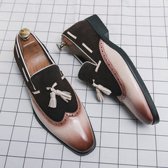 Loafers met kwastjes en origineel design voor heren, Bruin