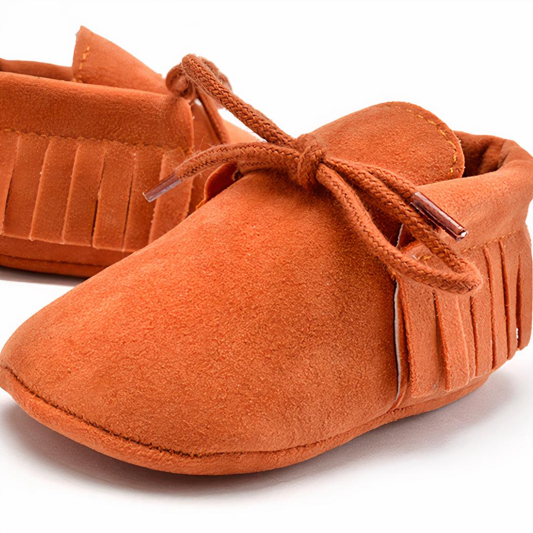 Mocassins met veters en franjes voor baby's