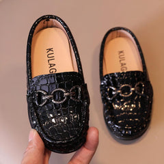 Loafers met krokodillenprint voor babymeisjes, Zwart