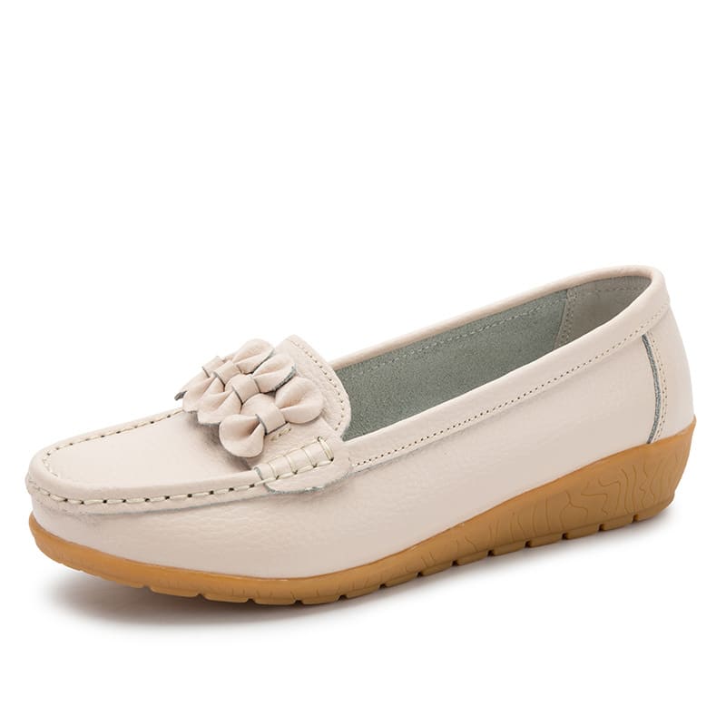 Leren loafers met dikke zool voor dames