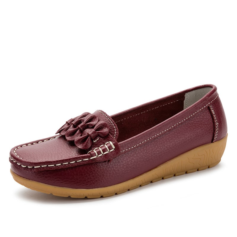 Leren loafers met dikke zool voor dames