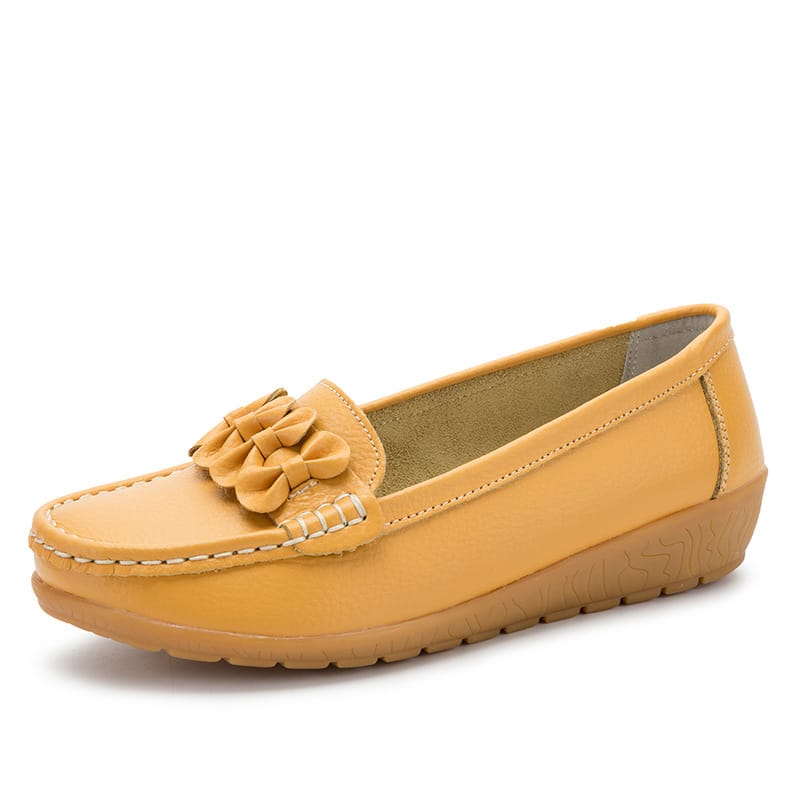 Leren loafers met dikke zool voor dames