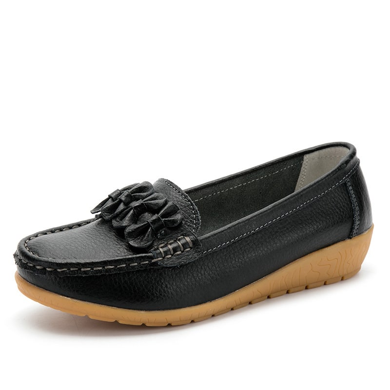 Leren loafers met dikke zool voor dames