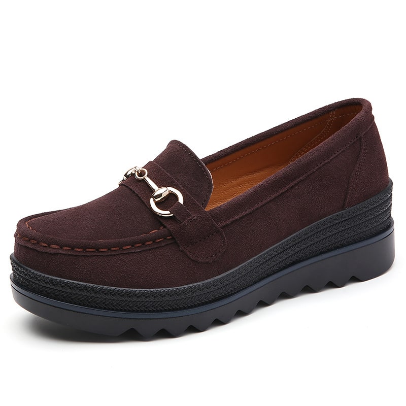 Loafers met plateauzool en decoratieve metalen details voor dames