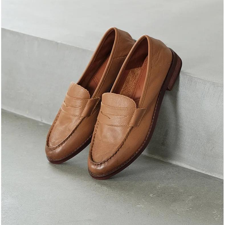 Dames loafers met blokhak in zacht leer