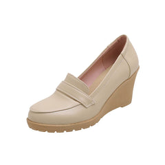 Loafers met sleehak voor dames, Beige