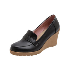 Loafers met sleehak voor dames, Zwart