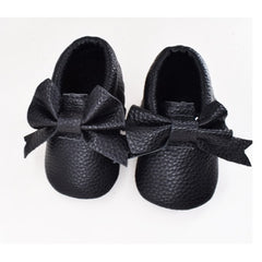 Loafers met vlinderstrikje voor pasgeborenen, Zwart