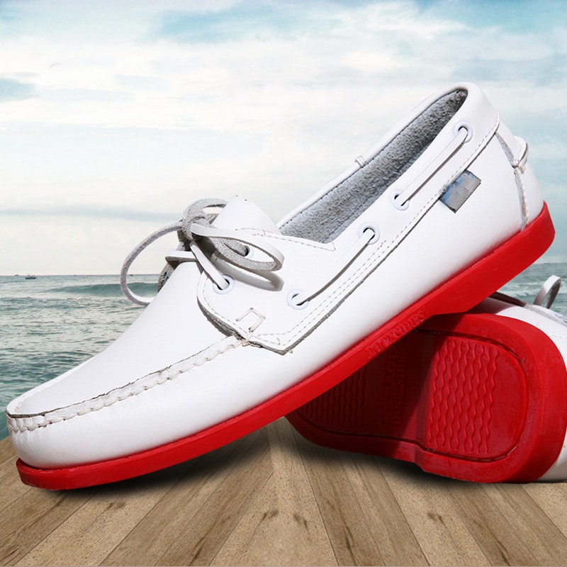 Bootschoenen loafers grote maten in echt leer voor heren