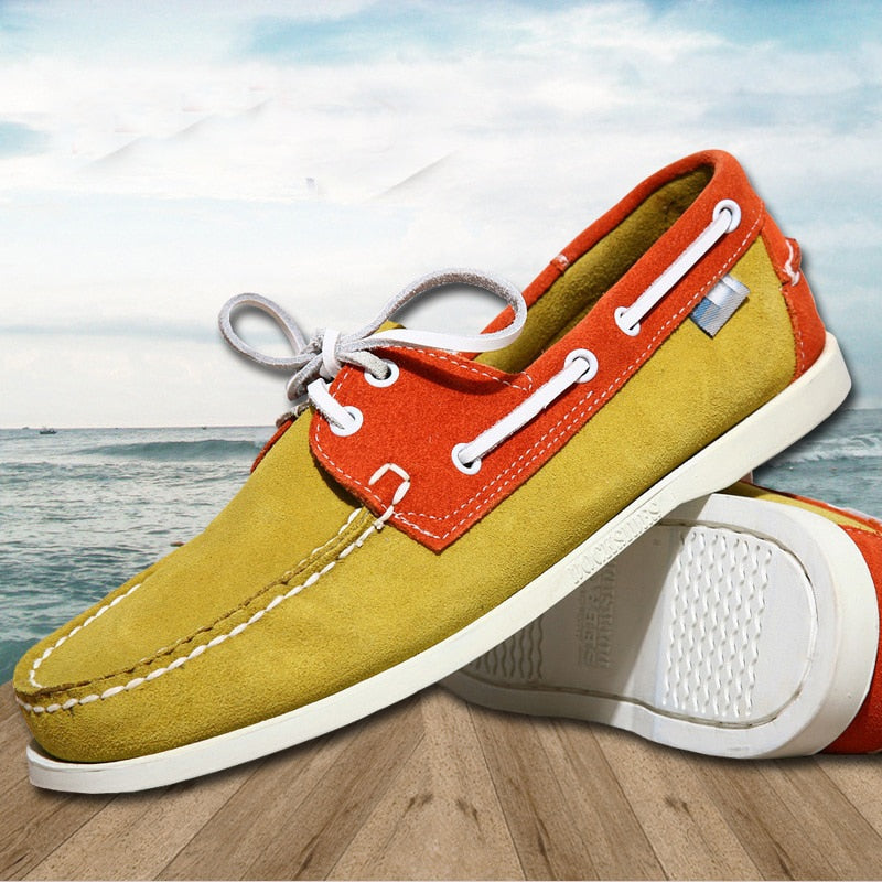 Bootschoenen loafers grote maten in echt leer voor heren