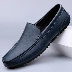 Klassieke ademende loafers van kunstleer, Blauw