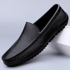 Klassieke ademende loafers van kunstleer, Zwart