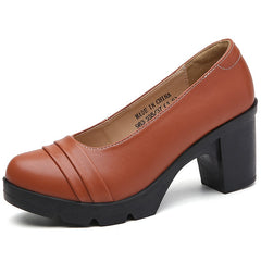 Zomermocassins met hak voor dames, Bruin