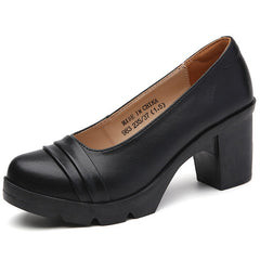 Zomermocassins met hak voor dames, Zwart