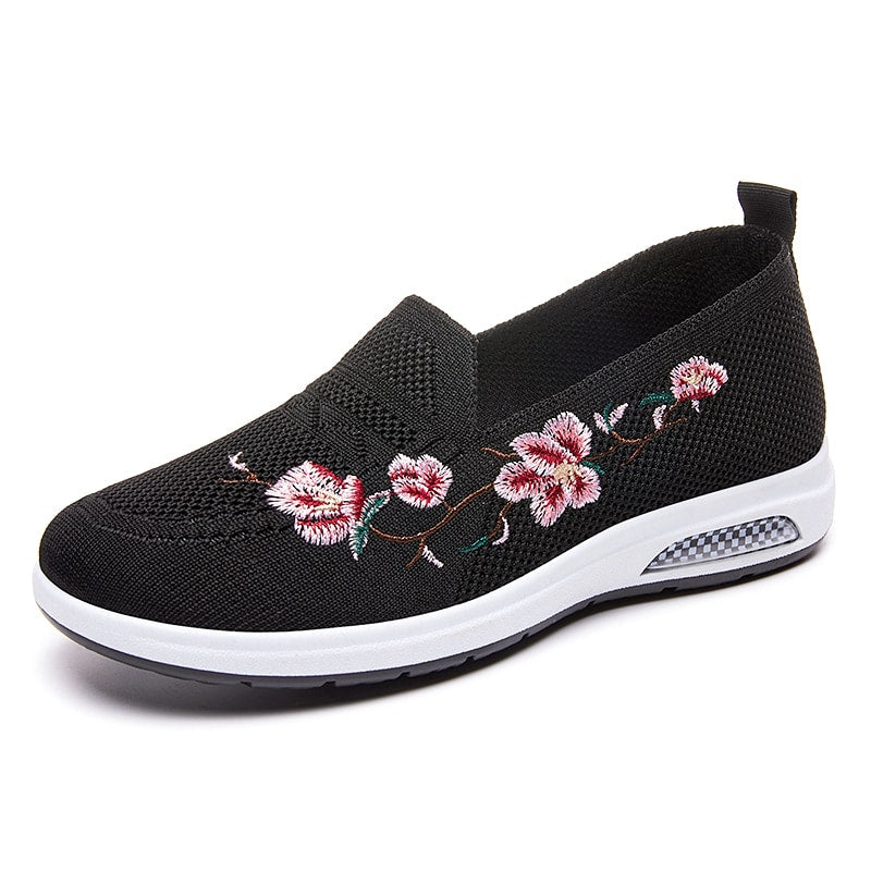 Zomer loafers met geborduurde bloemen voor dames