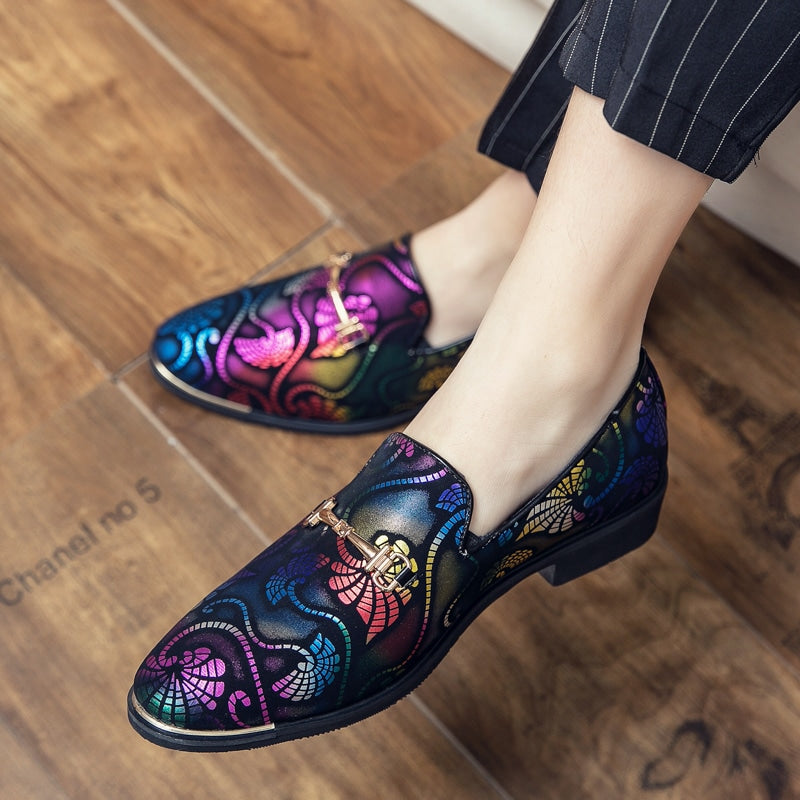 Avondloafers met kleurrijke arabeskenprint