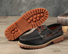 Comfortabele bootschoenen loafers voor heren, Zwart