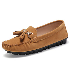 Casual loafers met suède-look voor dames, Bruin