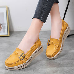 Casual loafers met dikke zool voor dames, Geel