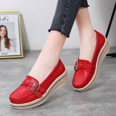 Casual loafers met dikke zool voor dames, Rood