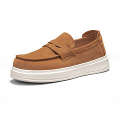Mocassins met dikke zool en bandje, Camel