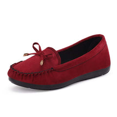 Damesloafers met suède-effect en strik, Rood