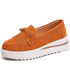 Suède loafers met plateauzool, Oranje