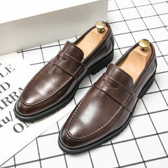 Formele leren loafers voor heren, Bruin