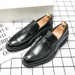Formele leren loafers voor heren, Zwart