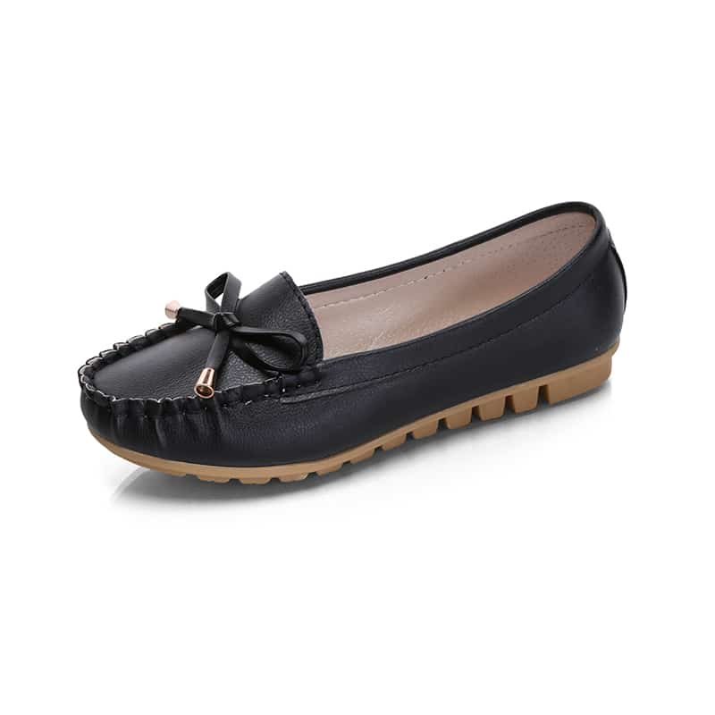 Leren loafers met dikke zool voor dames