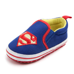 Canvas baby mocassins met cartoon icoontjes, Blauw