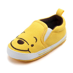 Canvas baby mocassins met cartoon icoontjes, Geel
