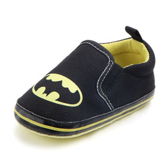 Canvas baby mocassins met cartoon icoontjes, Zwart