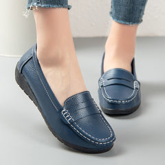 Instap loafers van kunstleer voor dames, Marineblauw
