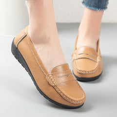 Instap loafers van kunstleer voor dames, Kameel