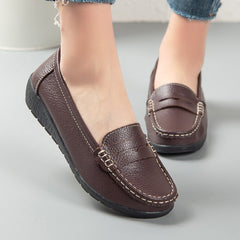Instap loafers van kunstleer voor dames, Bruin