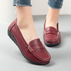 Instap loafers van kunstleer voor dames, Rood