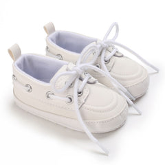 Bootschoenen-stijl loafers met veters voor babyjongens, Wit