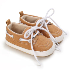 Bootschoenen-stijl loafers met veters voor babyjongens, Bruin