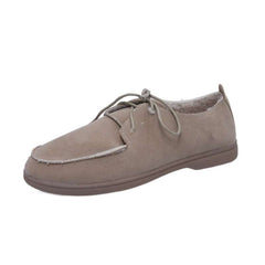Platte veterschoenen mocassins voor dames, Grijze